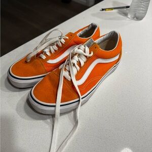 Vans Vibrant Orange and White Sneakers